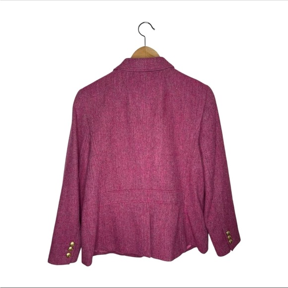Talbots Donegal Pink Wool blend Herringbone Blazer Women’s size 14P - Picture 7 of 9